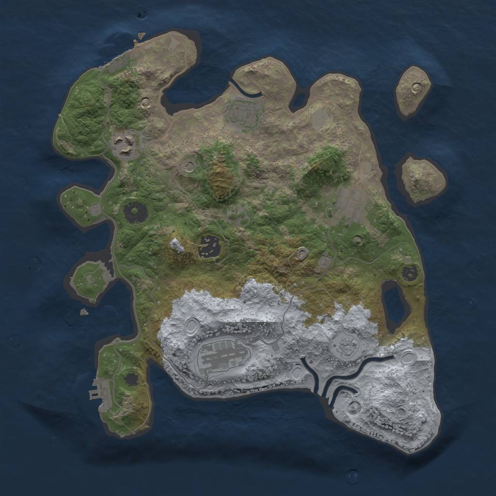 Rust Map: Procedural Map, Size: 3200, Seed: 725579065, 14 Monuments
