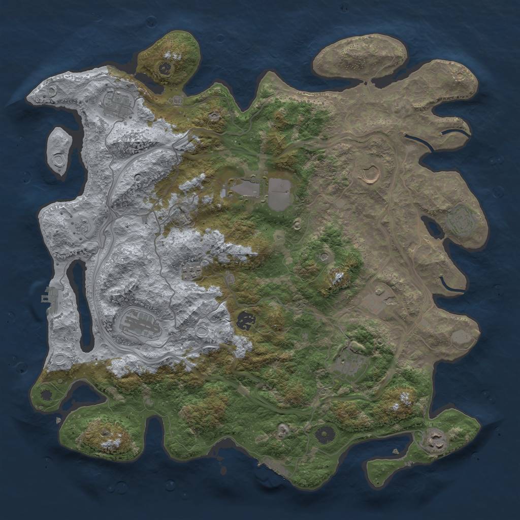 Rust Map: Procedural Map, Size: 4250, Seed: 876554736, 17 Monuments