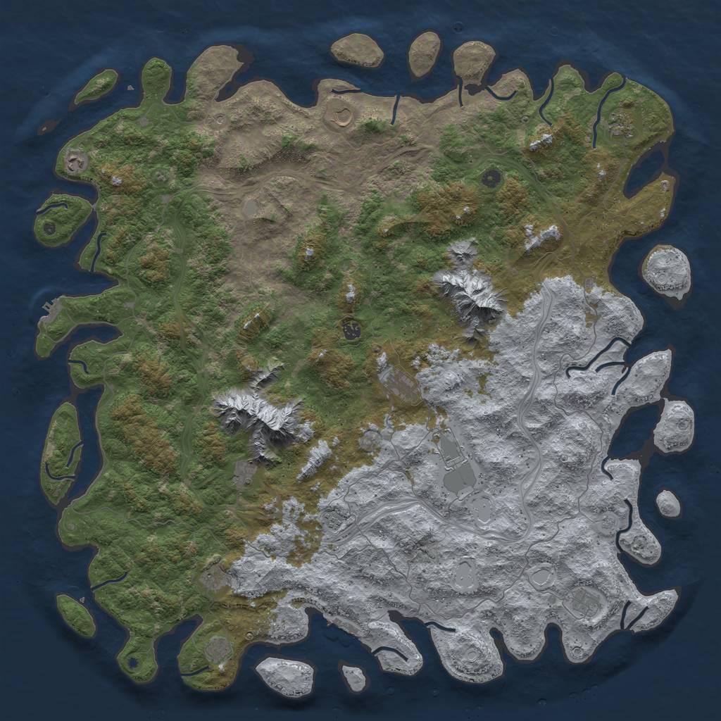 Rust Map: Procedural Map, Size: 6000, Seed: 57002484, 18 Monuments