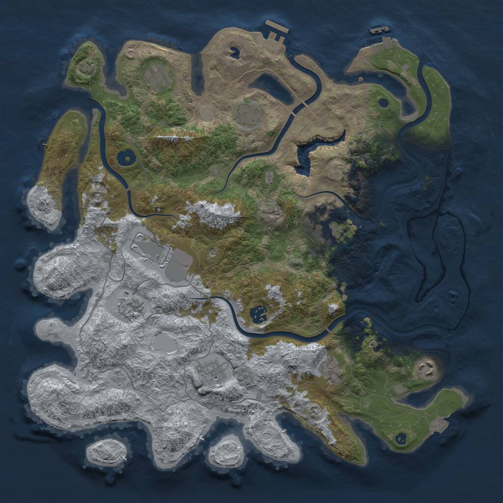 Rust Map: Procedural Map, Size: 4200, Seed: 541309472, 16 Monuments