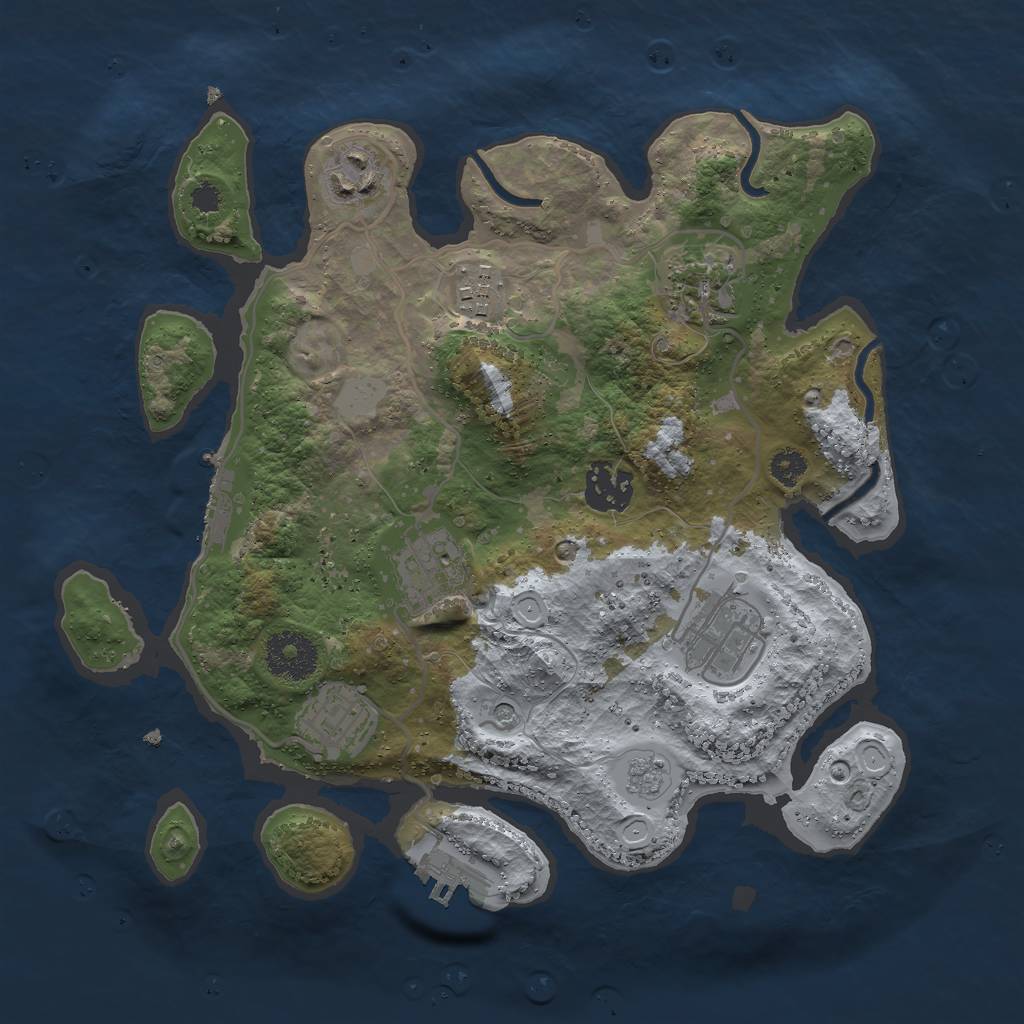 Rust Map: Procedural Map, Size: 3000, Seed: 1430560557, 16 Monuments