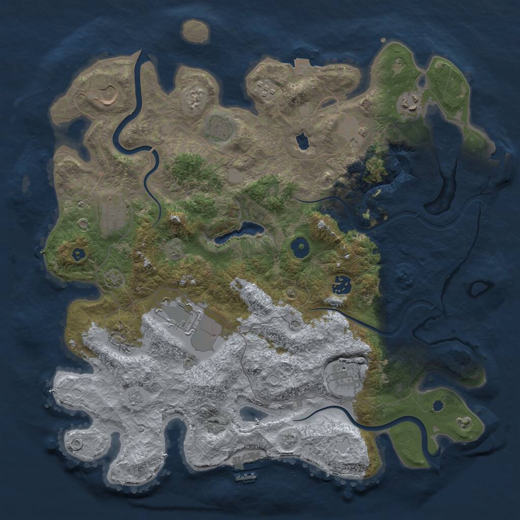 Rust Map: Procedural Map, Size: 4000, Seed: 126200611, 16 Monuments