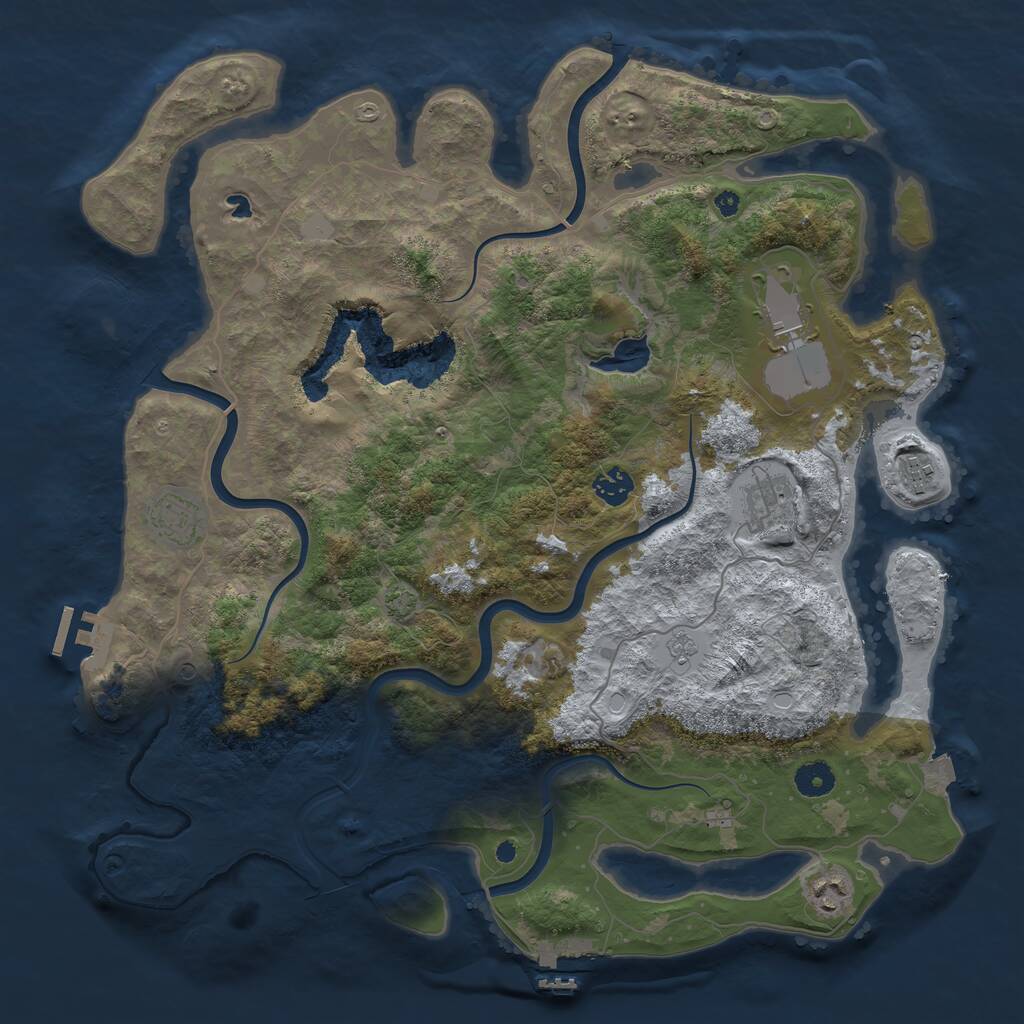 Rust Map: Procedural Map, Size: 4096, Seed: 316660186, 12 Monuments