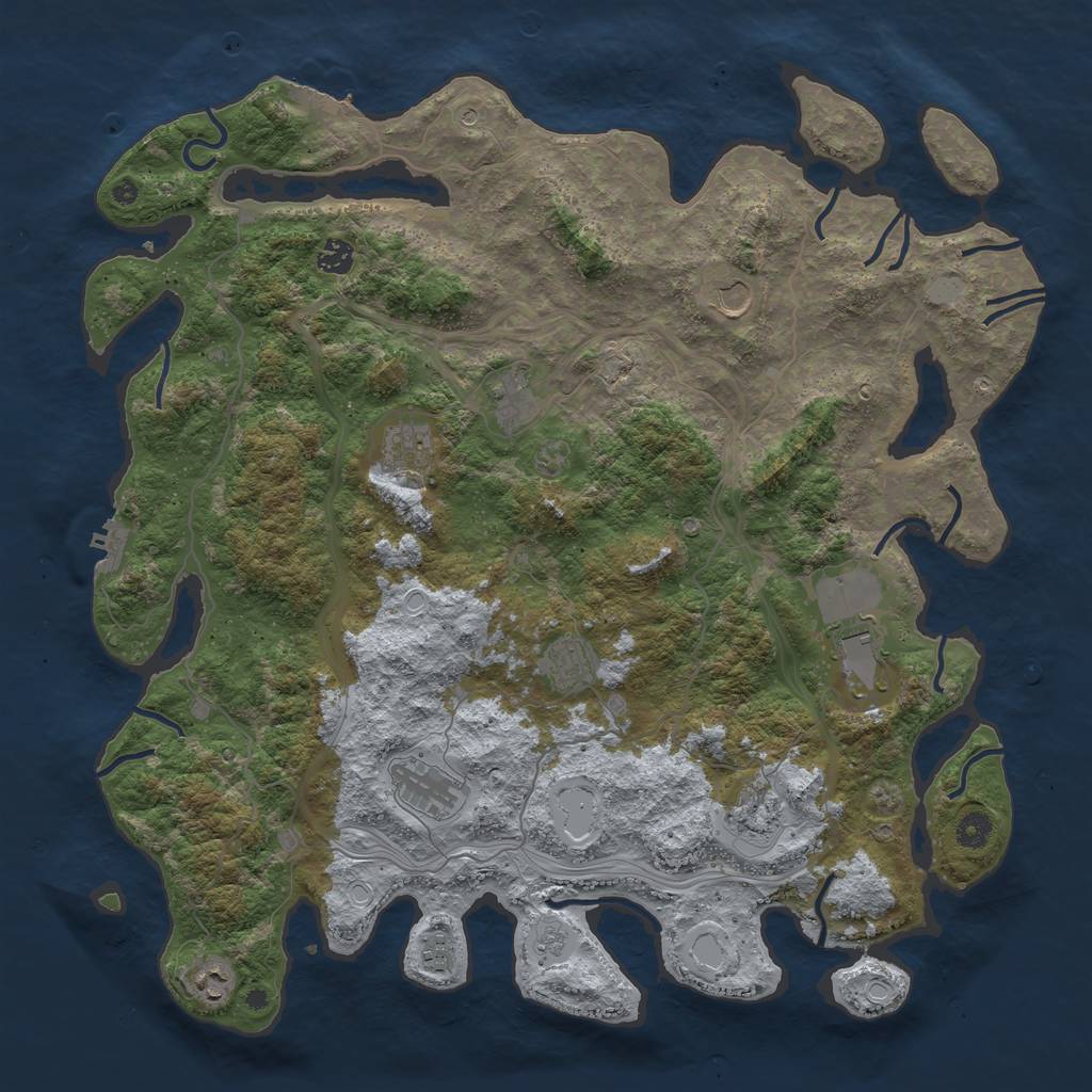 Rust Map: Procedural Map, Size: 4500, Seed: 99792, 19 Monuments