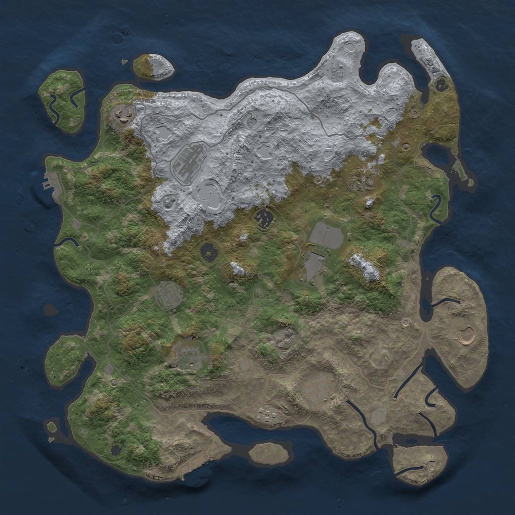 Rust Map: Procedural Map, Size: 4243, Seed: 5, 19 Monuments
