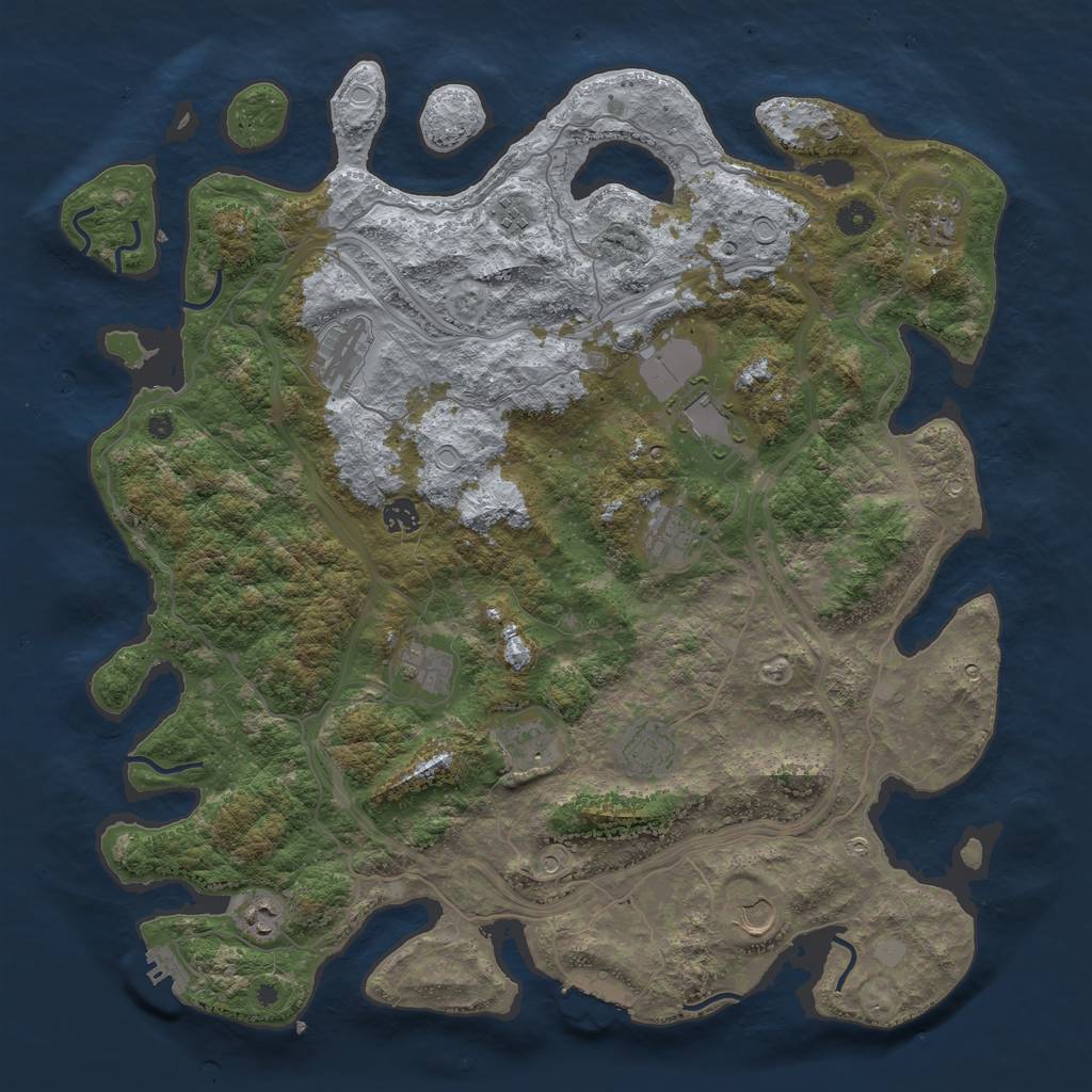 Rust Map: Procedural Map, Size: 4500, Seed: 65481, 17 Monuments