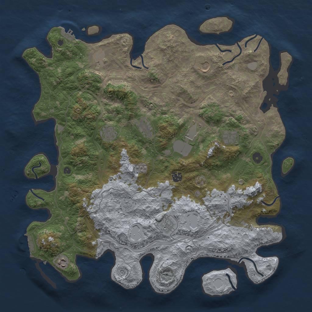 Rust Map: Procedural Map, Size: 4500, Seed: 150851324, 19 Monuments