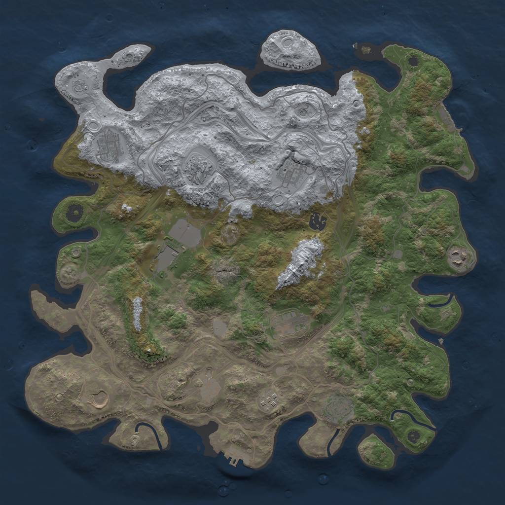 Rust Map: Procedural Map, Size: 4250, Seed: 2055261334, 20 Monuments