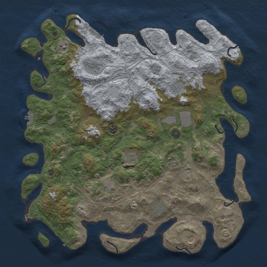 Rust Map: Procedural Map, Size: 4500, Seed: 829859099, 20 Monuments