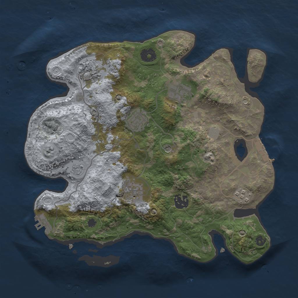 Rust Map: Procedural Map, Size: 3000, Seed: 104088078, 15 Monuments