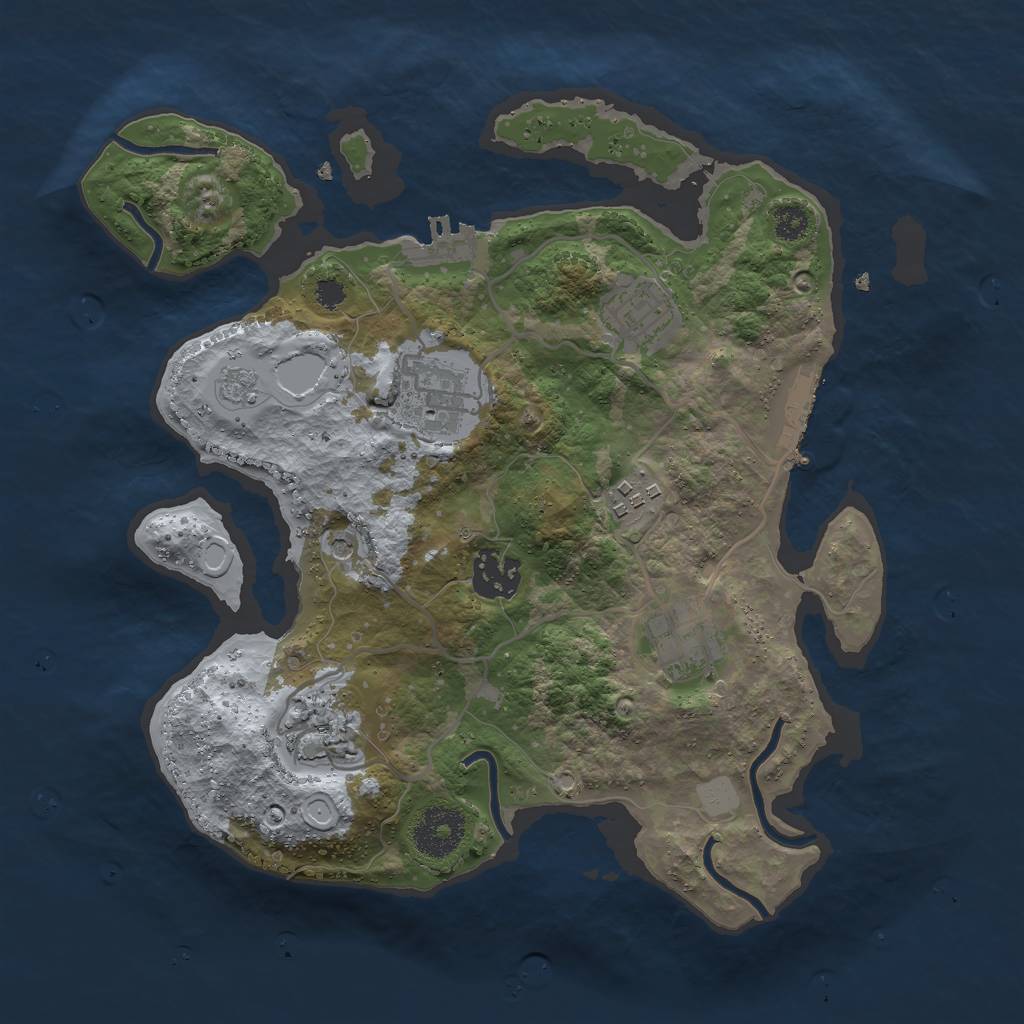 Rust Map: Procedural Map, Size: 3000, Seed: 175185077, 15 Monuments