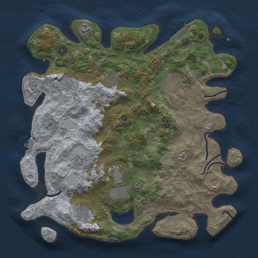 Rust Map: Procedural Map, Size: 4000, Seed: 293356812, 19 Monuments