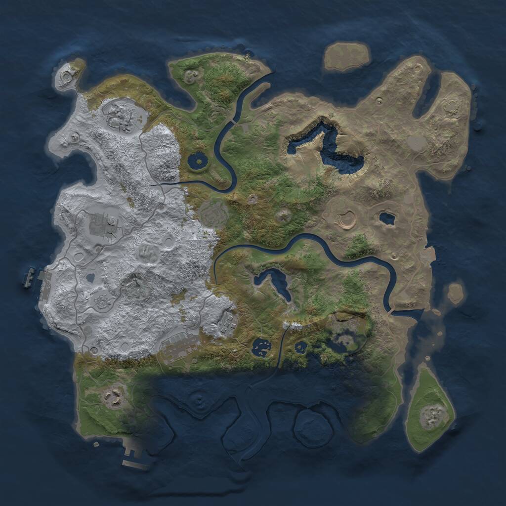 Rust Map: Procedural Map, Size: 4000, Seed: 2032759001, 15 Monuments
