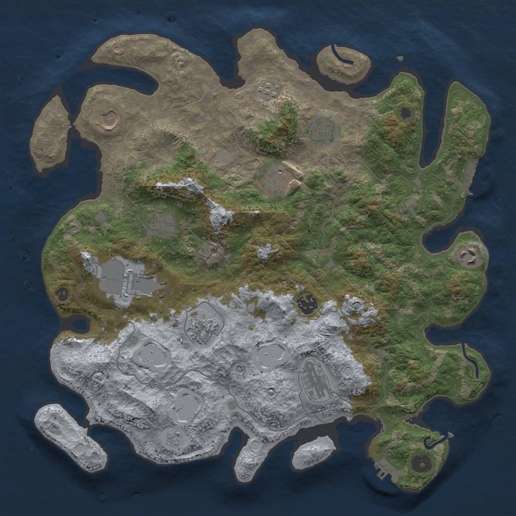 Rust Map: Procedural Map, Size: 4000, Seed: 84254, 19 Monuments