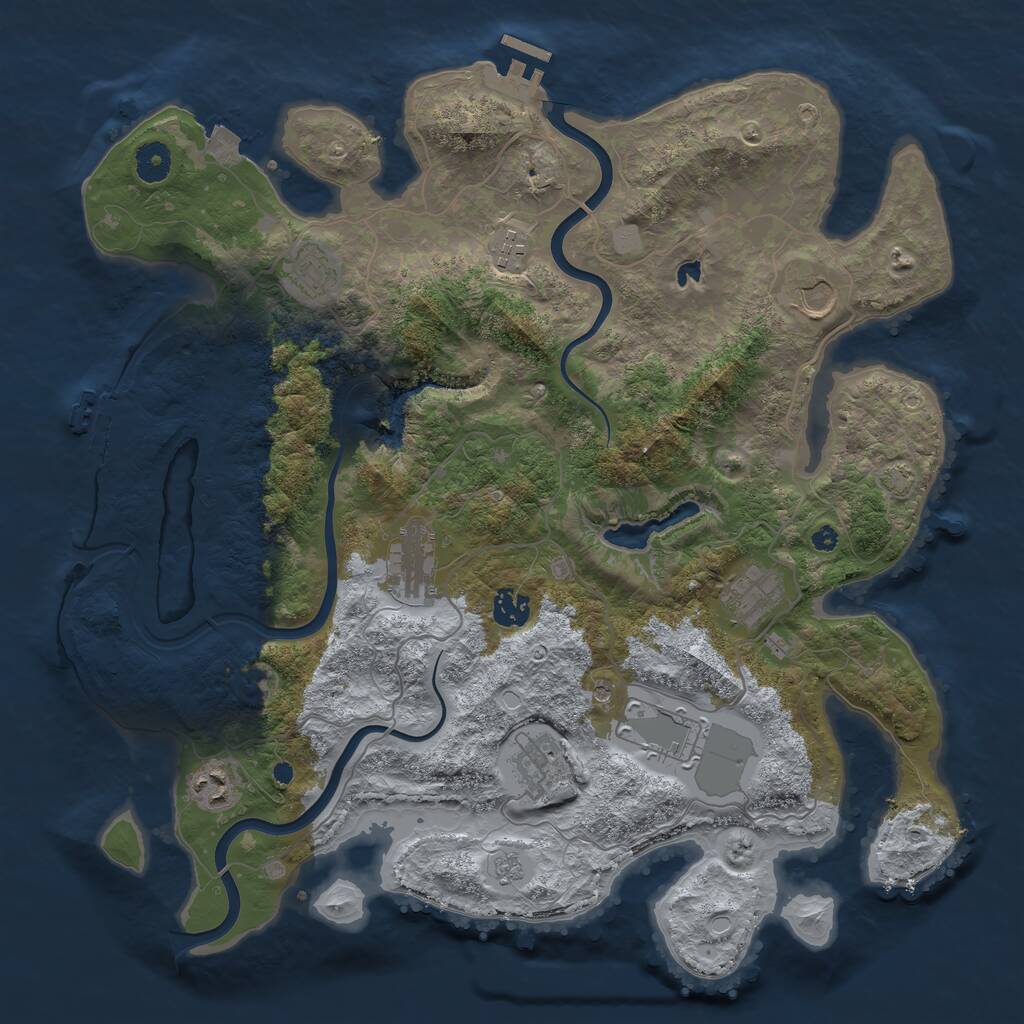 Rust Map: Procedural Map, Size: 4000, Seed: 582548, 15 Monuments