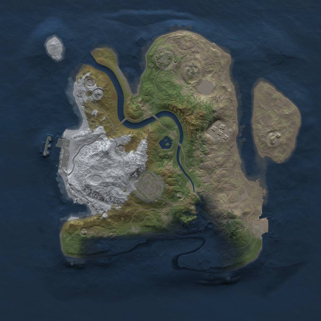 Rust Map: Procedural Map, Size: 2500, Seed: 434460226, 6 Monuments