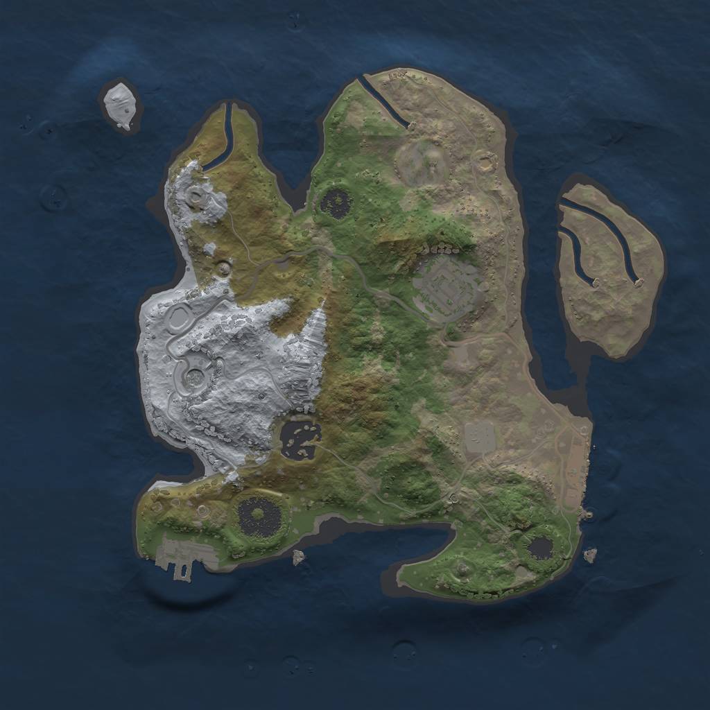 Rust Map: Procedural Map, Size: 2500, Seed: 434460226, 10 Monuments