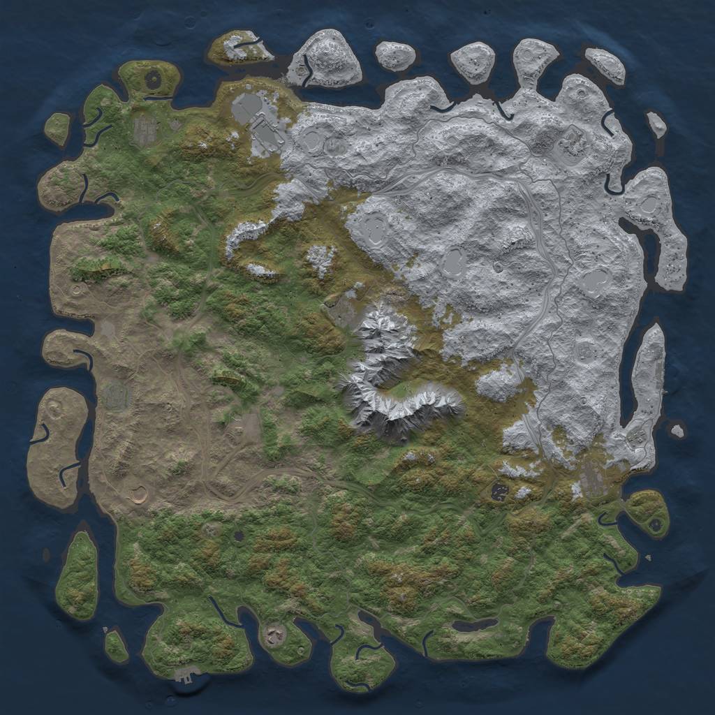 Rust Map: Procedural Map, Size: 6000, Seed: 7981653, 20 Monuments