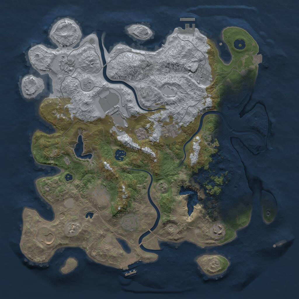 Rust Map: Procedural Map, Size: 4000, Seed: 404381241, 16 Monuments