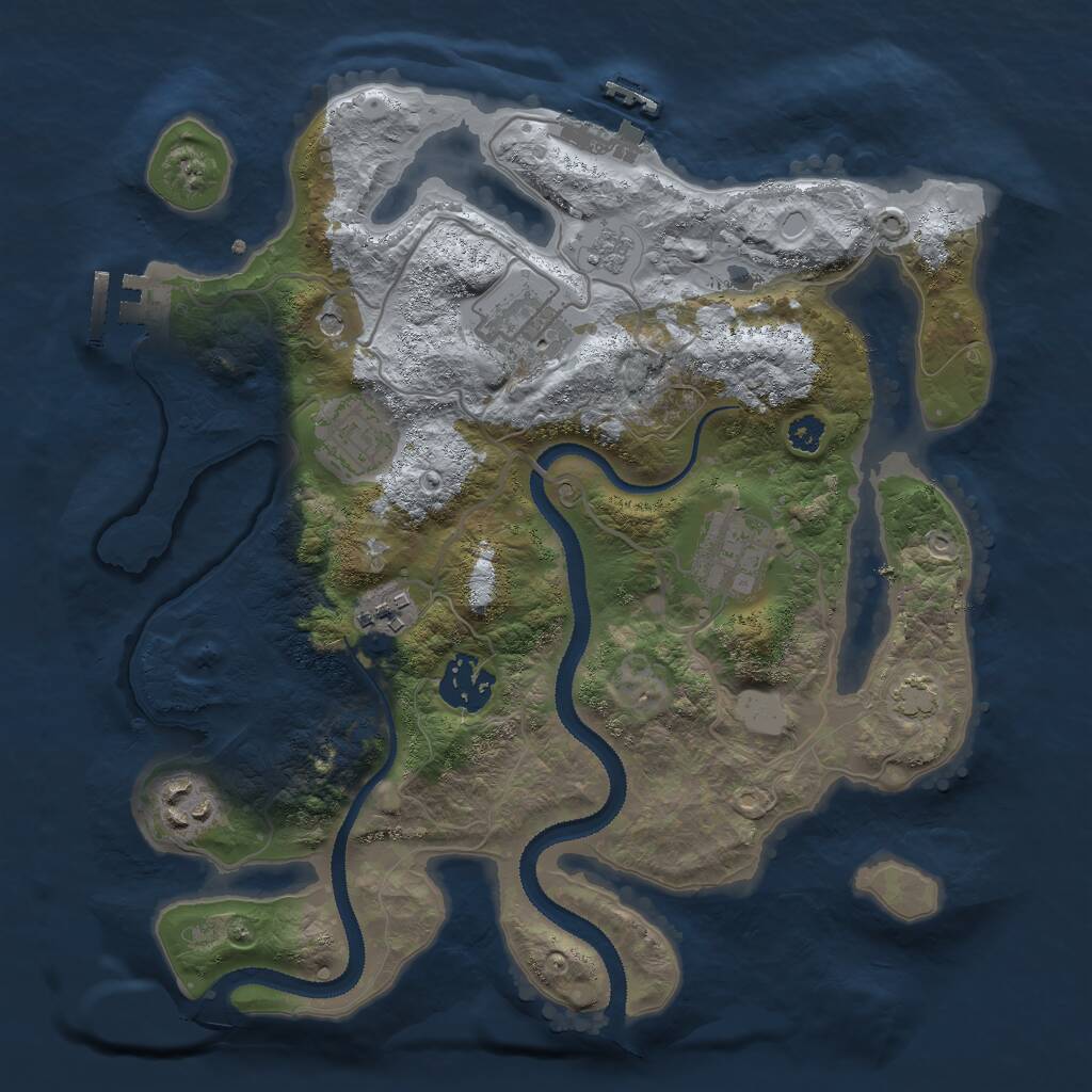 Rust Map: Procedural Map, Size: 3000, Seed: 470058149, 12 Monuments