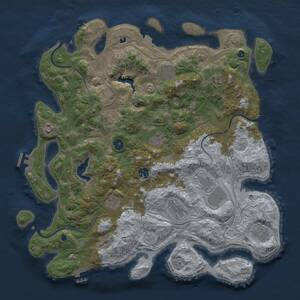 Thumbnail Rust Map: Procedural Map, Size: 4250, Seed: 2455736, 16 Monuments