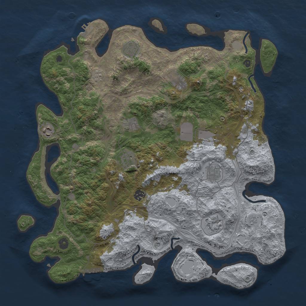 Rust Map: Procedural Map, Size: 4250, Seed: 2455736, 17 Monuments