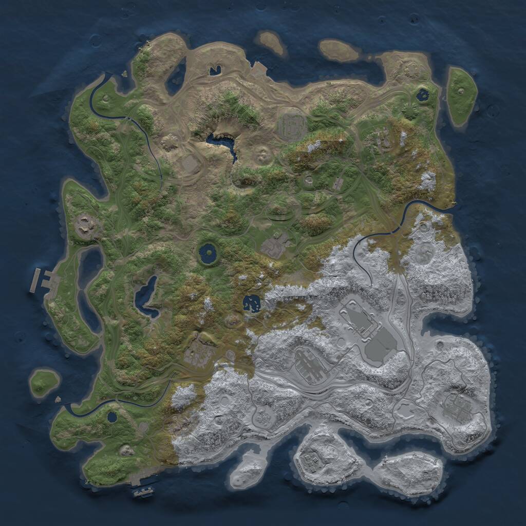 Rust Map: Procedural Map, Size: 4250, Seed: 2455736, 16 Monuments