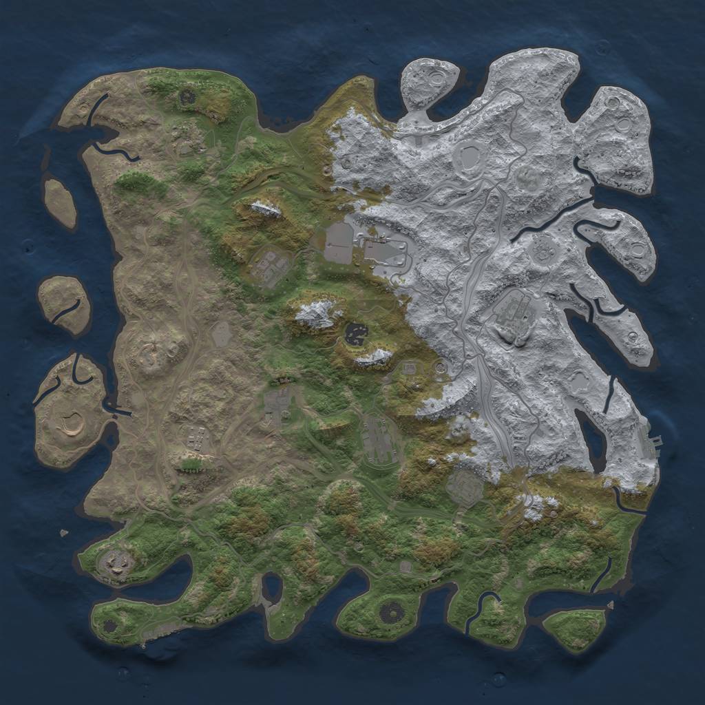 Rust Map: Procedural Map, Size: 4500, Seed: 118663704, 20 Monuments