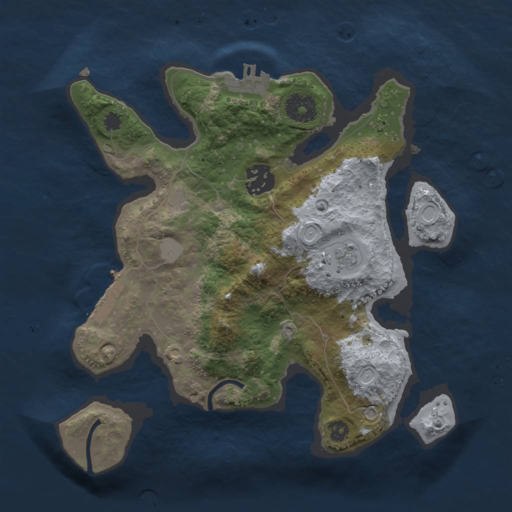 Rust Map: Procedural Map, Size: 2500, Seed: 10404, 9 Monuments