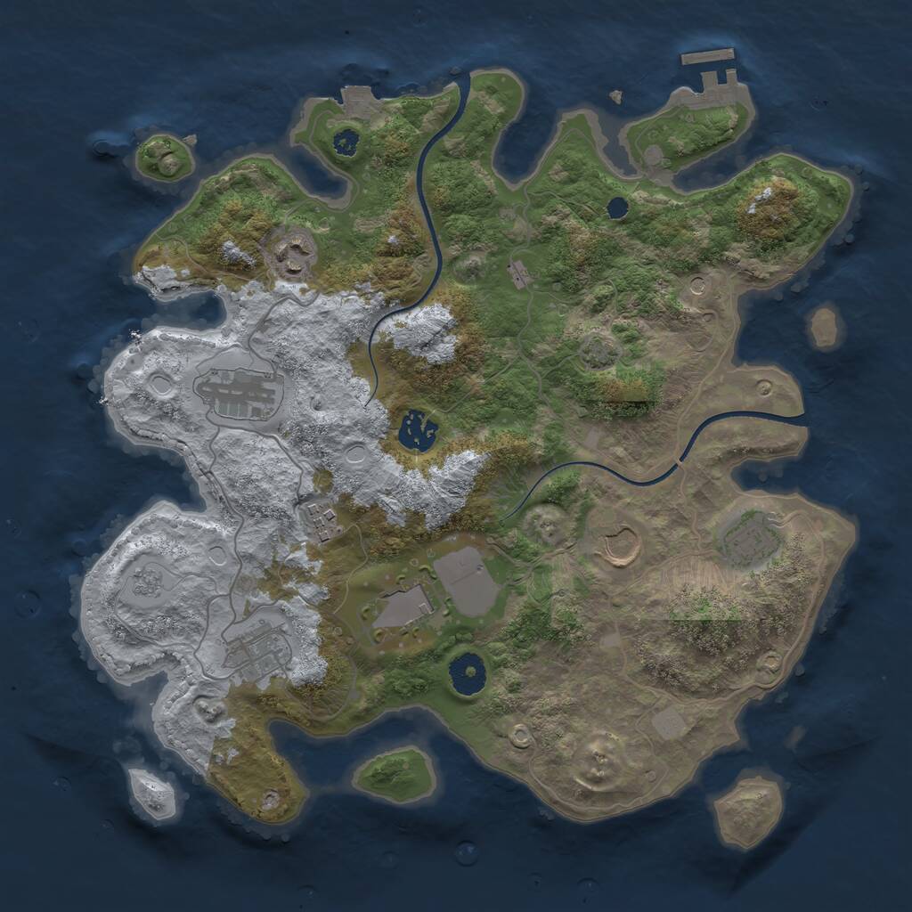 Rust Map: Procedural Map, Size: 3500, Seed: 1572278910, 13 Monuments