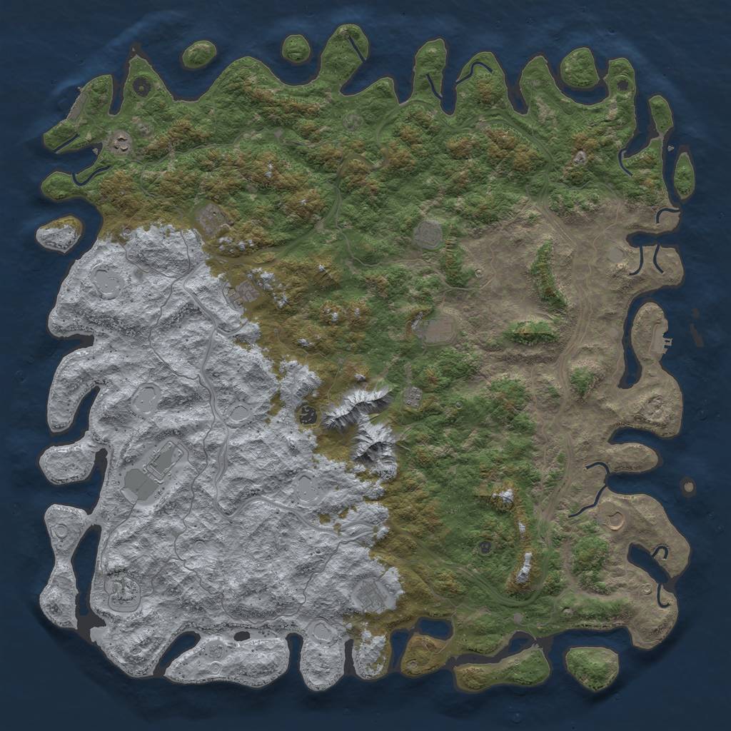 Rust Map: Procedural Map, Size: 6000, Seed: 86487, 20 Monuments