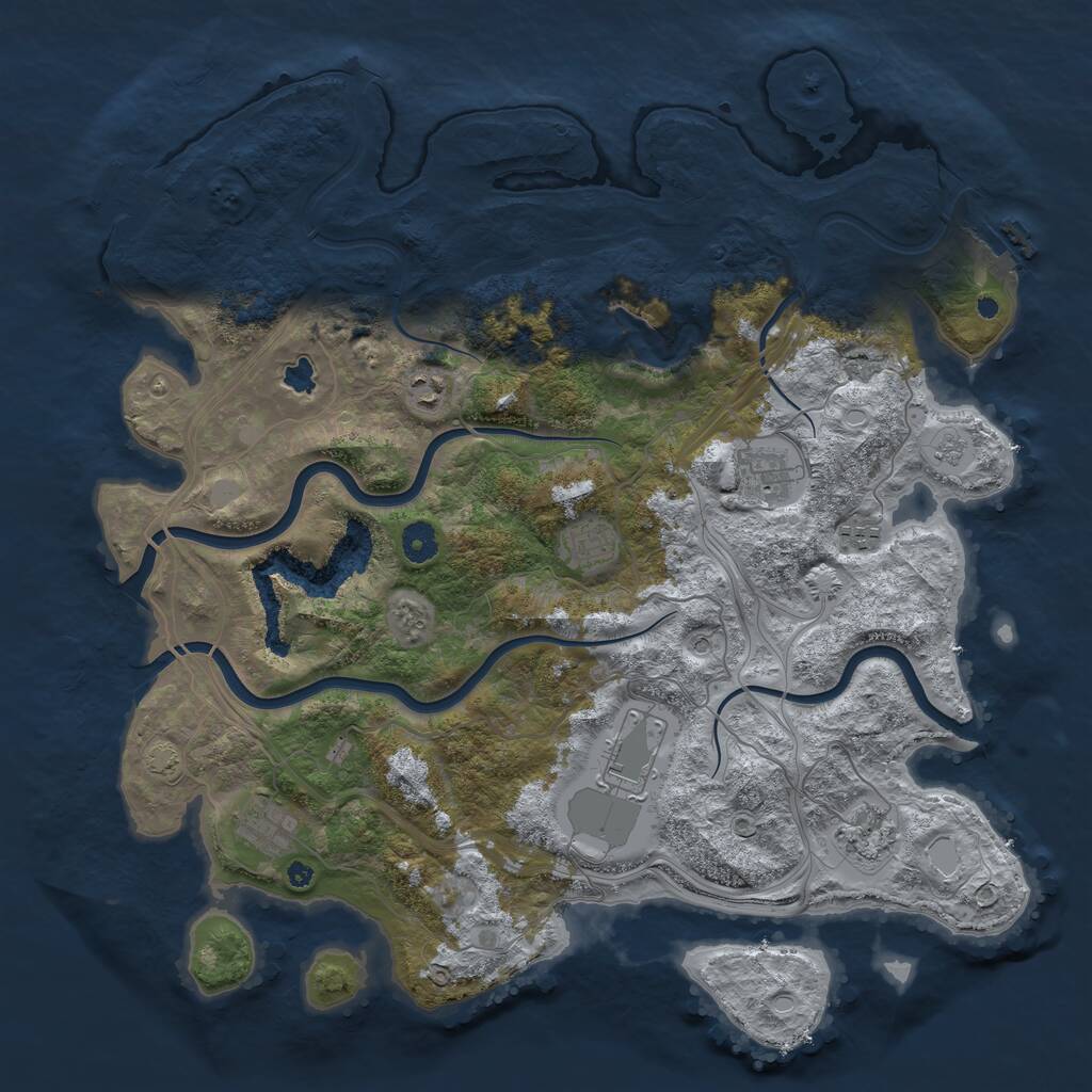 Rust Map: Procedural Map, Size: 4250, Seed: 44, 13 Monuments
