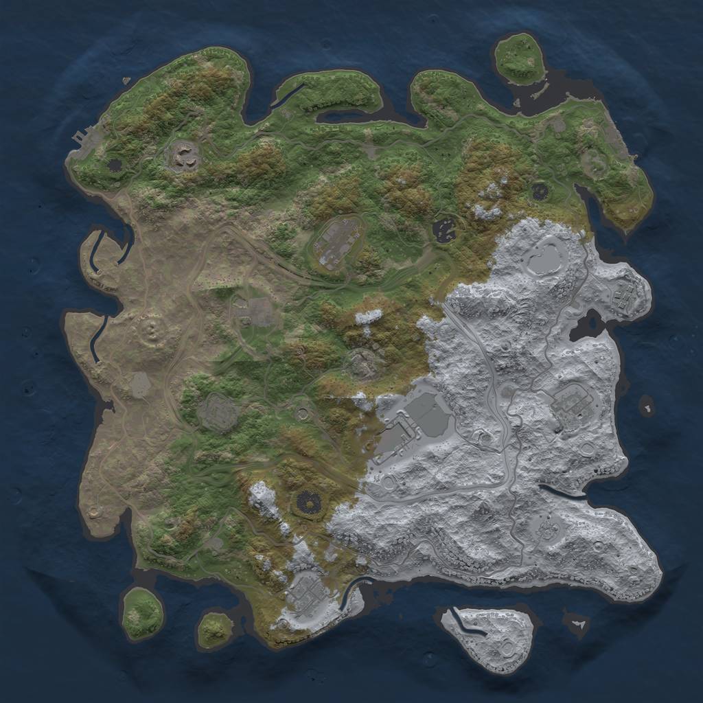 Rust Map: Procedural Map, Size: 4250, Seed: 44, 18 Monuments