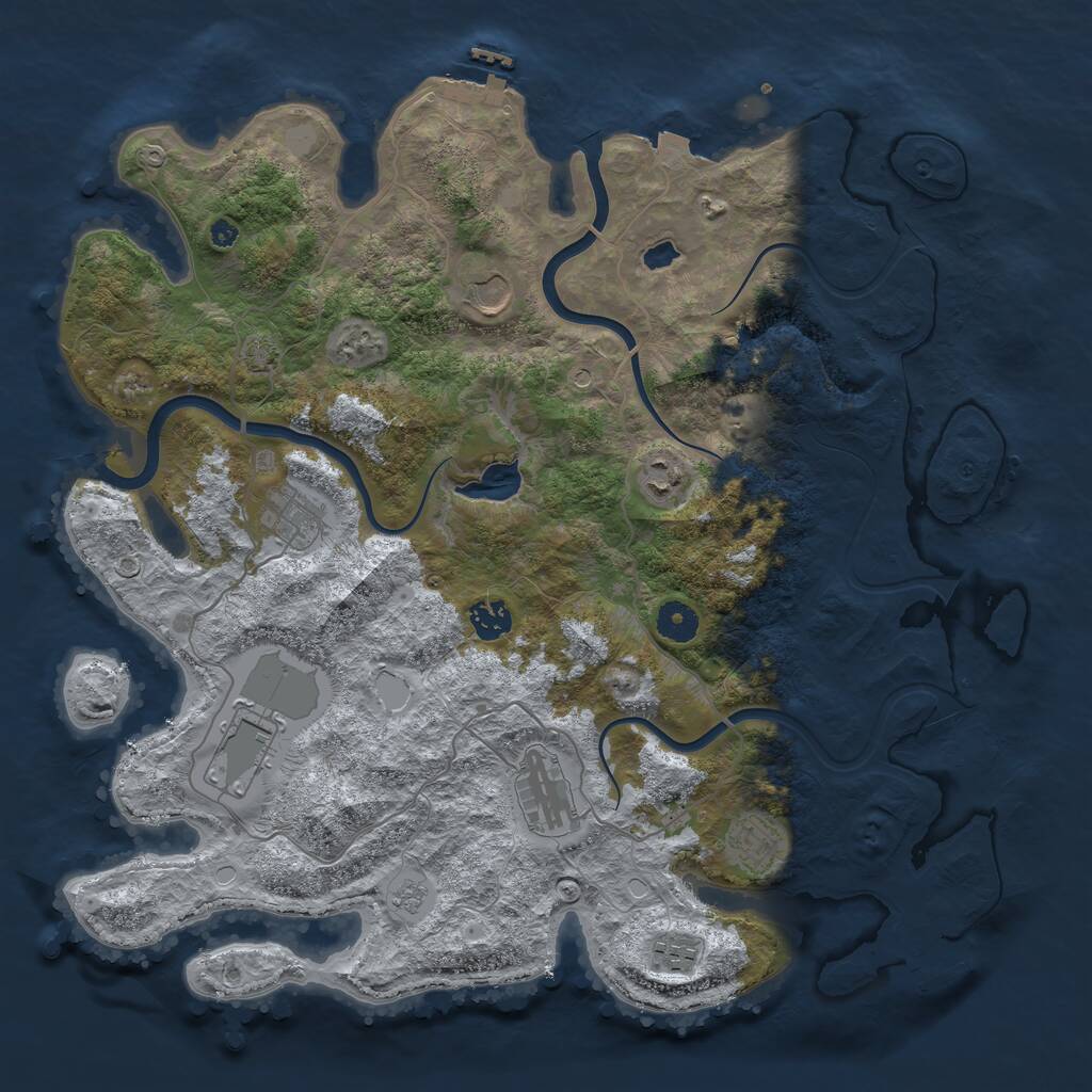 Rust Map: Procedural Map, Size: 4000, Seed: 65224552, 14 Monuments