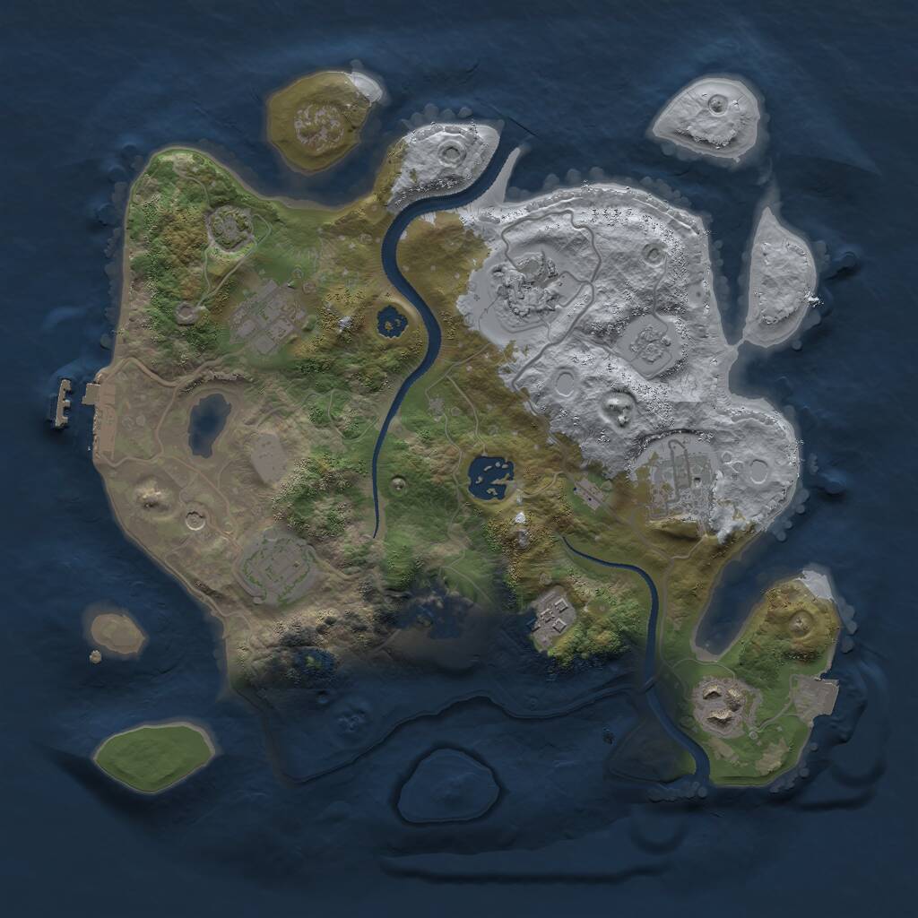 Rust Map: Procedural Map, Size: 3000, Seed: 19694, 13 Monuments