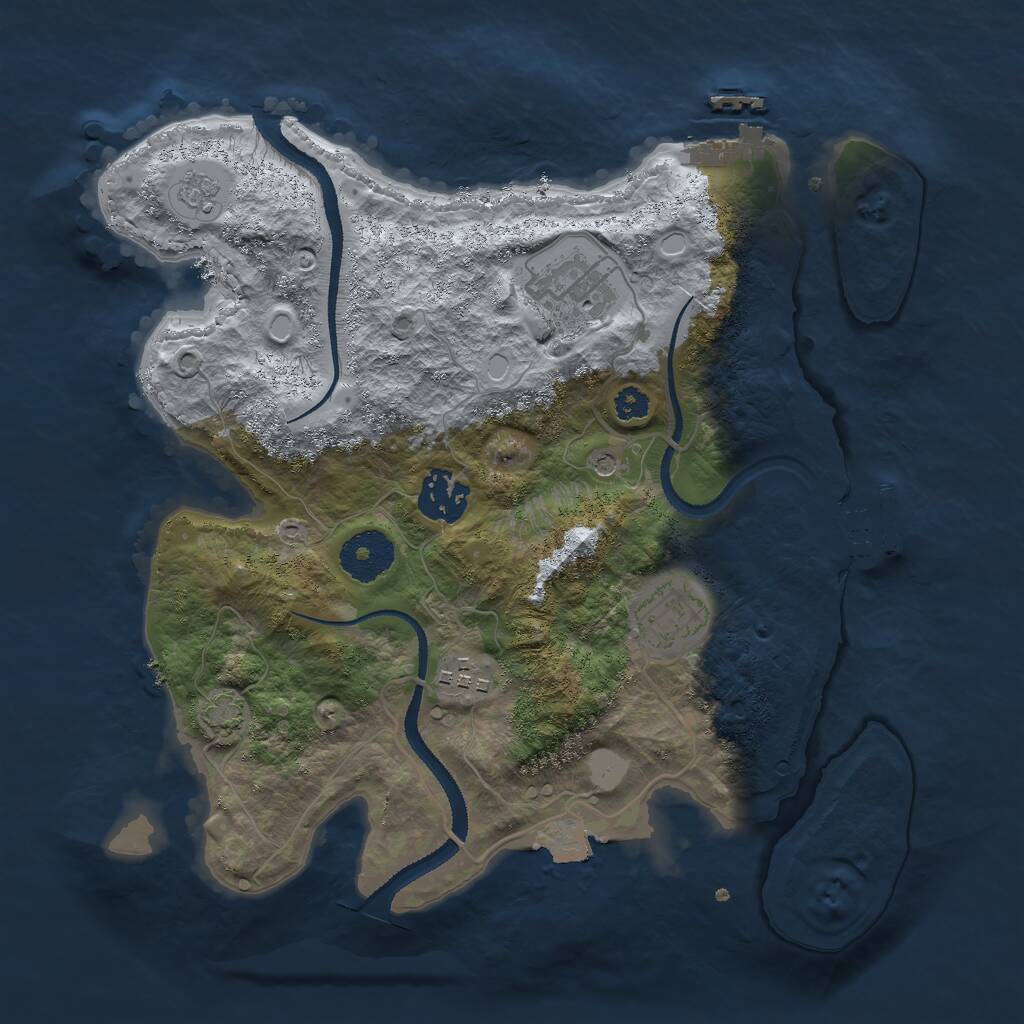 Rust Map: Procedural Map, Size: 3000, Seed: 154027050, 10 Monuments