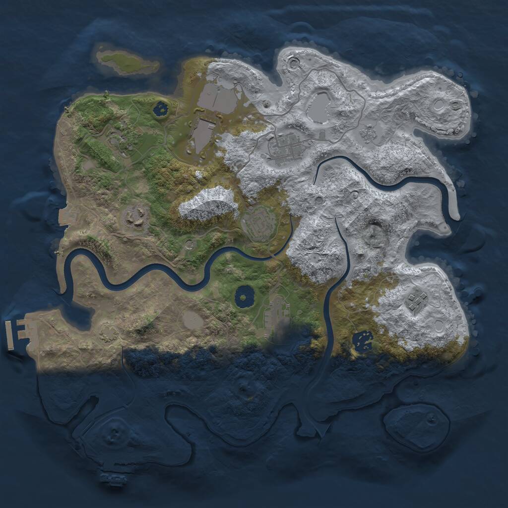 Rust Map: Procedural Map, Size: 3500, Seed: 537604195, 14 Monuments