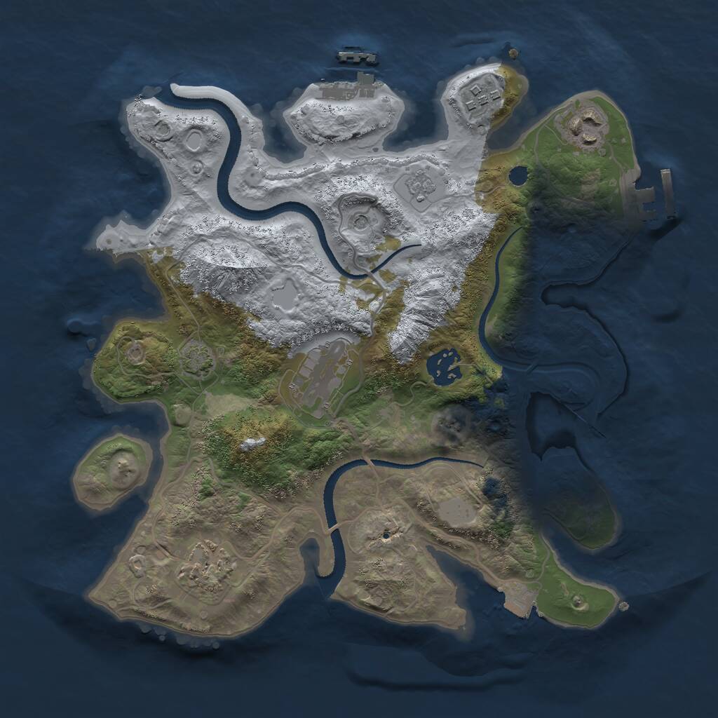 Rust Map: Procedural Map, Size: 3000, Seed: 462721748, 11 Monuments