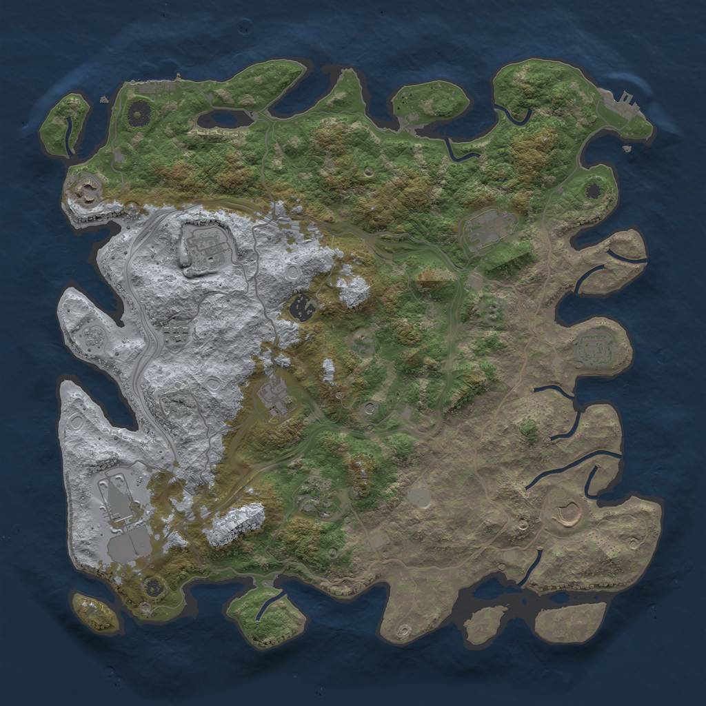 Rust Map: Procedural Map, Size: 4250, Seed: 55669369, 19 Monuments