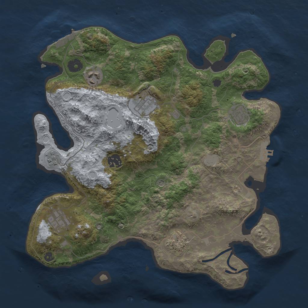 Rust Map: Procedural Map, Size: 3300, Seed: 141130080, 15 Monuments