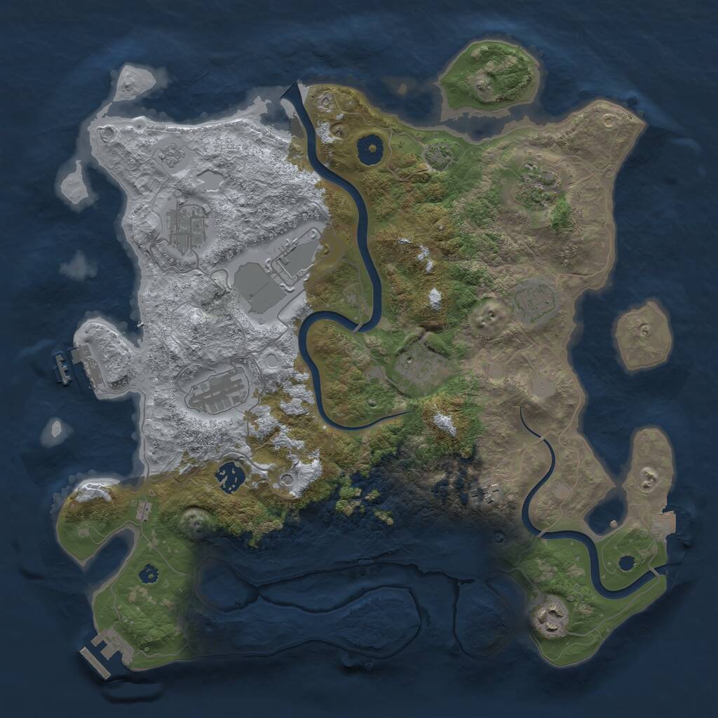 Rust Map: Procedural Map, Size: 3750, Seed: 945029130, 15 Monuments