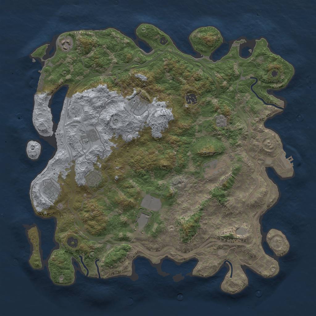 Rust Map: Procedural Map, Size: 4250, Seed: 159095951, 18 Monuments