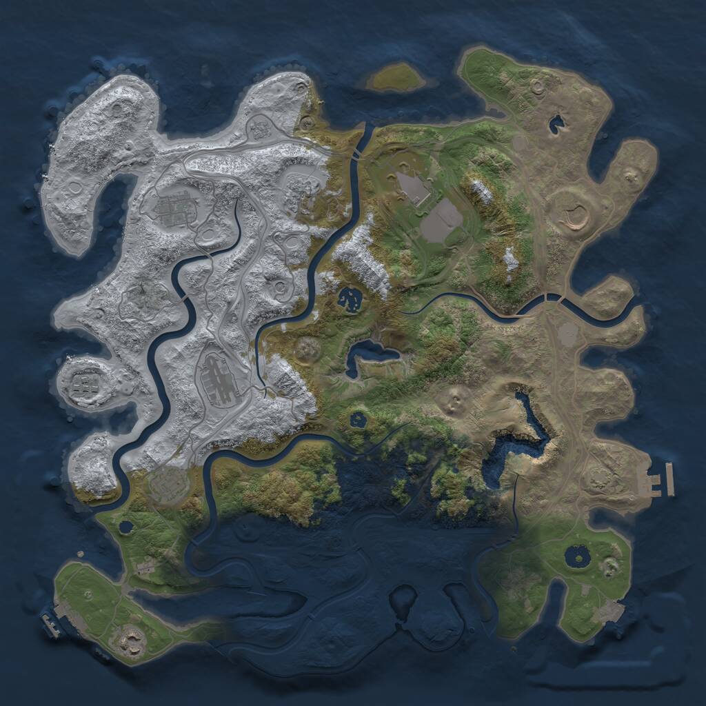 Rust Map: Procedural Map, Size: 4250, Seed: 2083589516, 15 Monuments