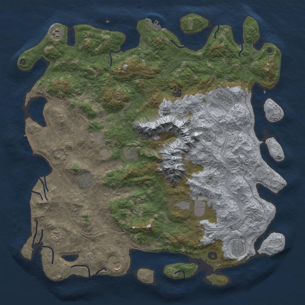 Rust Map: Procedural Map, Size: 5000, Seed: 34856, 20 Monuments