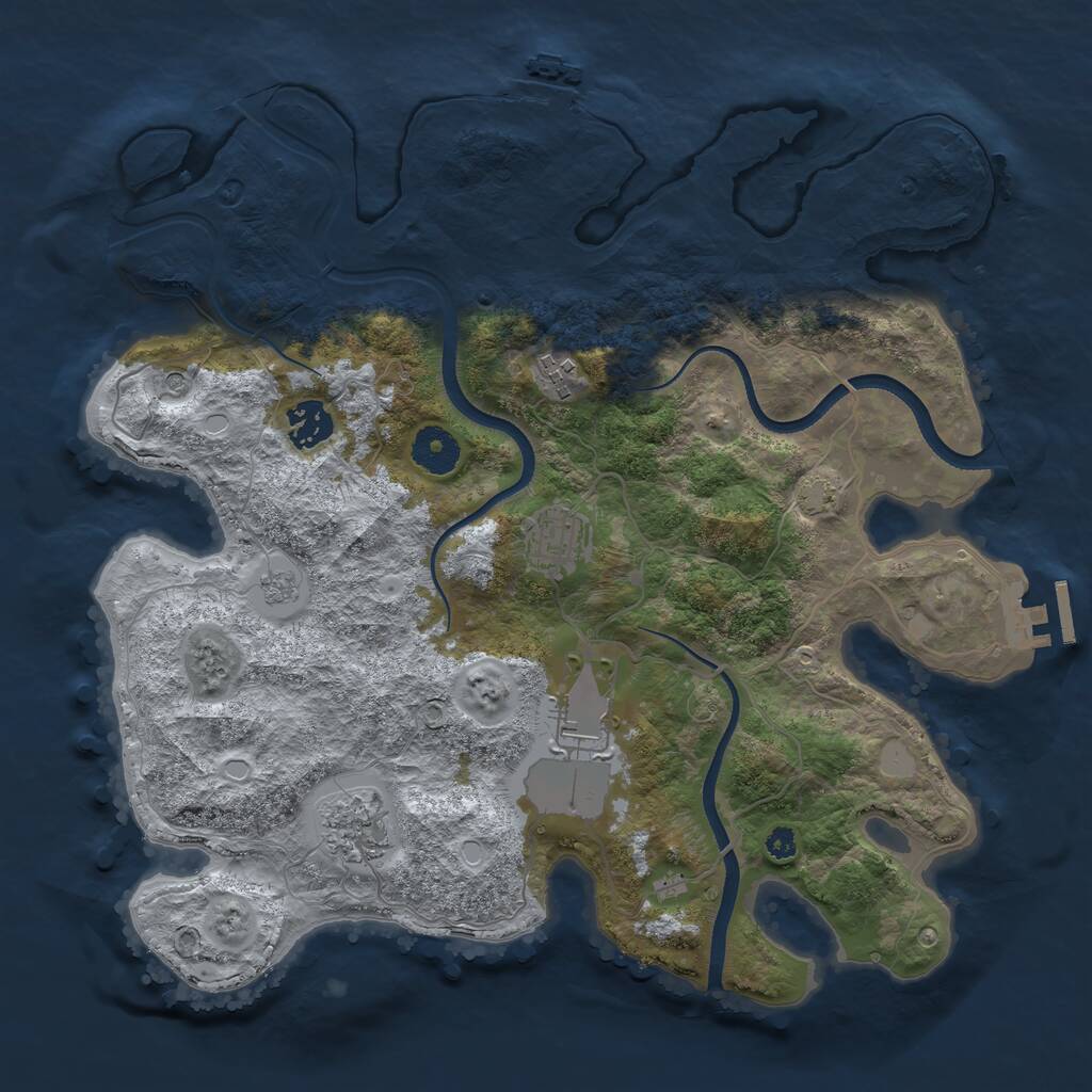 Rust Map: Procedural Map, Size: 3500, Seed: 1205471314, 11 Monuments