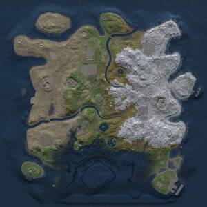 Thumbnail Rust Map: Procedural Map, Size: 3500, Seed: 2500, 14 Monuments