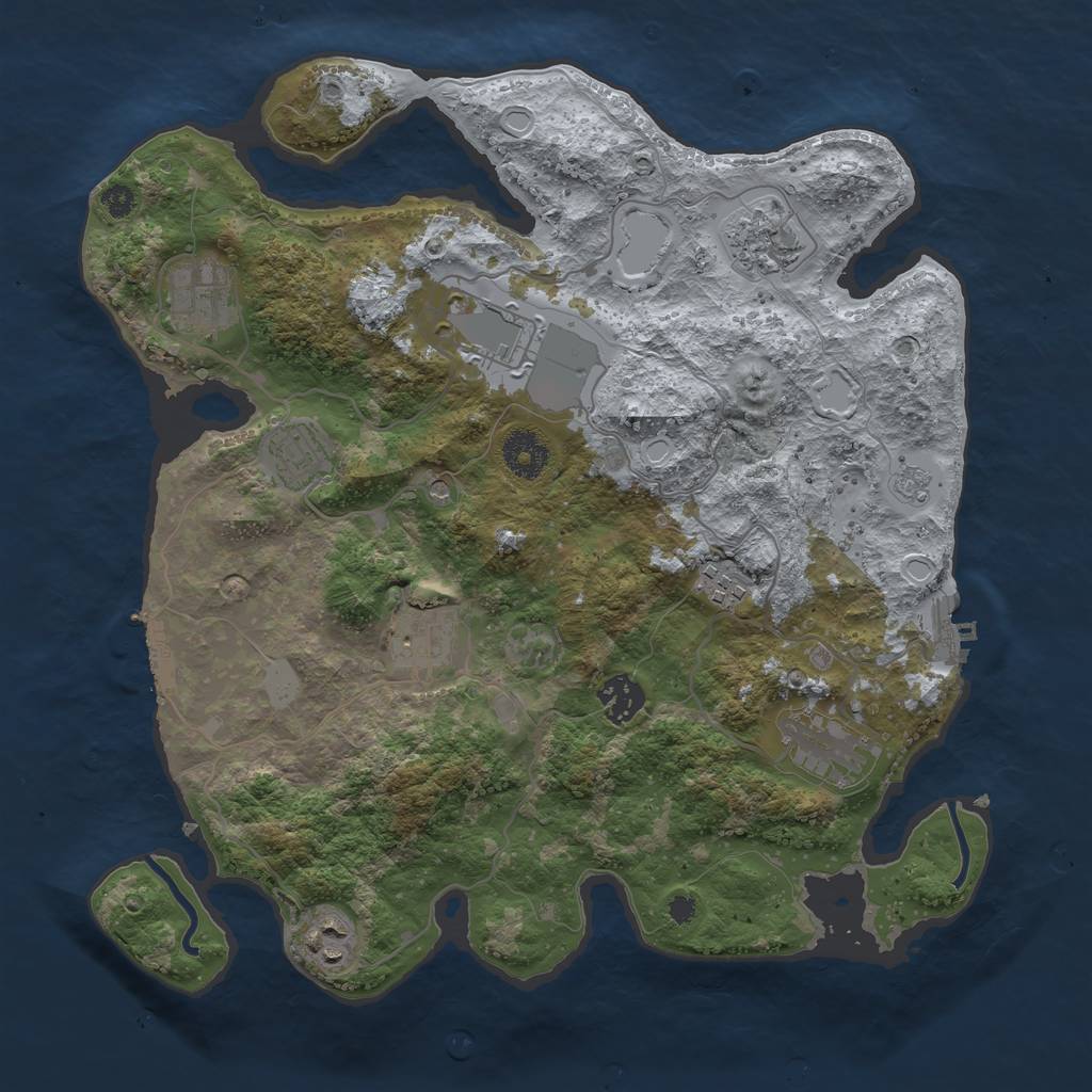 Rust Map: Procedural Map, Size: 3500, Seed: 967605079, 16 Monuments