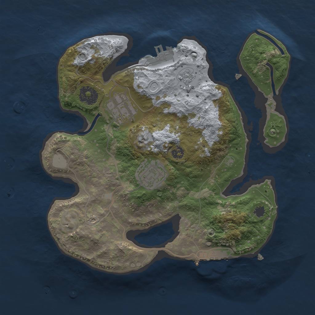 Rust Map: Procedural Map, Size: 2500, Seed: 275727287, 10 Monuments