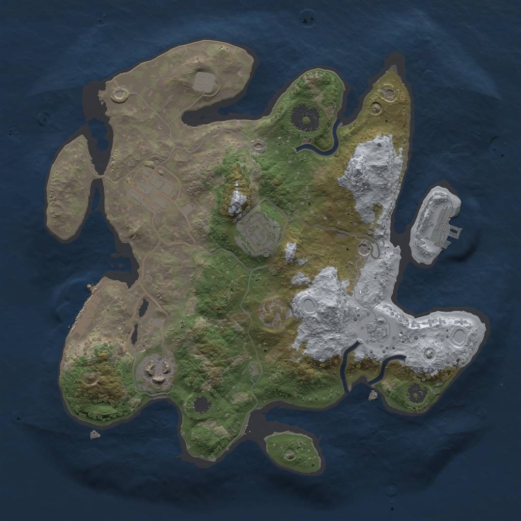 Rust Map: Procedural Map, Size: 2750, Seed: 1710297207, 12 Monuments