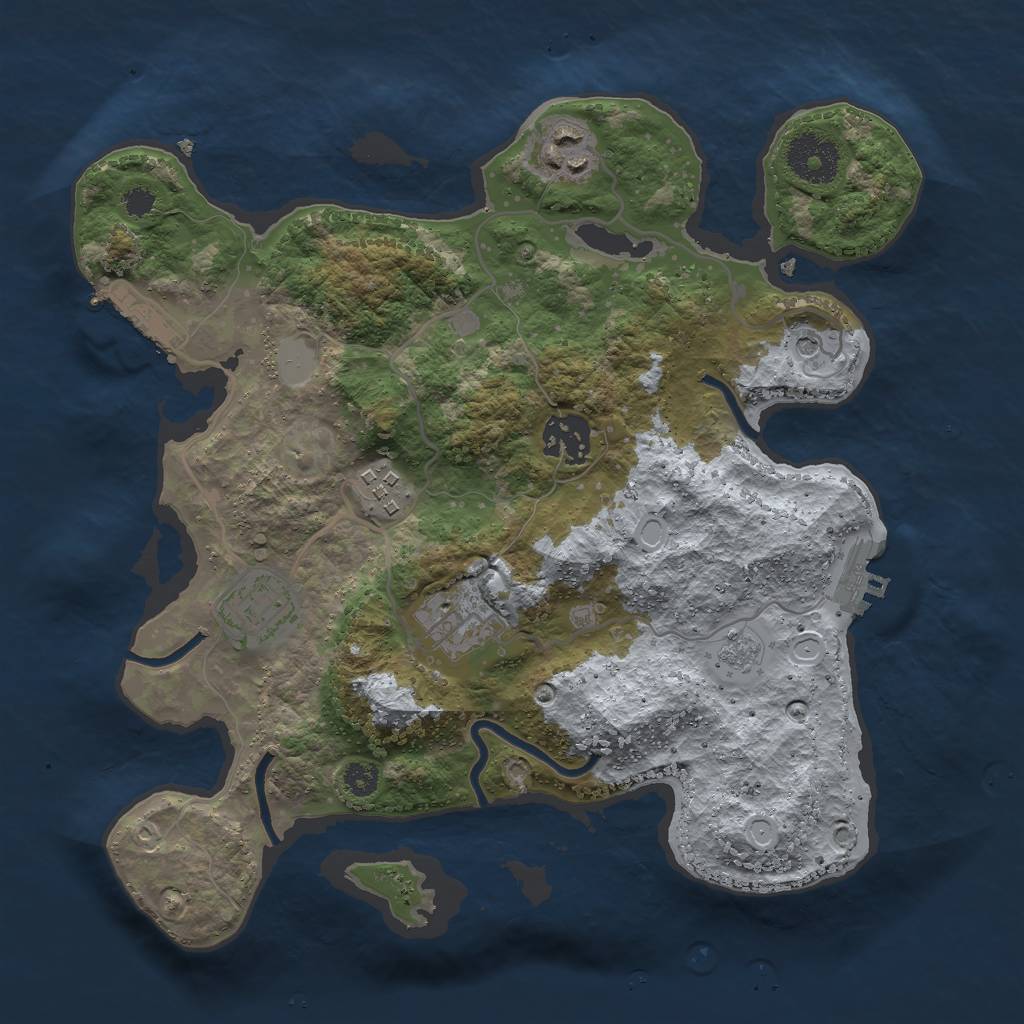 Rust Map: Procedural Map, Size: 3000, Seed: 323589275, 14 Monuments